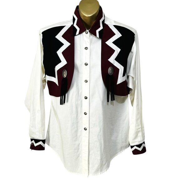 Vtg Panhandle Slim Western Rodeo Shirt Top Size S Concho Buttons Line Dancing - Picture 1 of 5